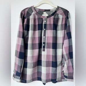 GUC | Ann Taylor LOFT “The Softened” Top | Plaid | Long Sleeve | Size L